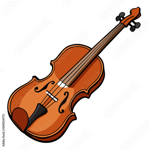 A vibrant illustration of a classic violin, perfect for adding a touch of elegance and musicality to your designs. This detailed drawing is ideal for music-themed projects, posters.