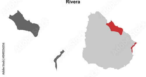 Rivera department blank outline map set photo