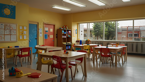 Wallpaper Mural View Of Kindergarten Classroom Background Torontodigital.ca