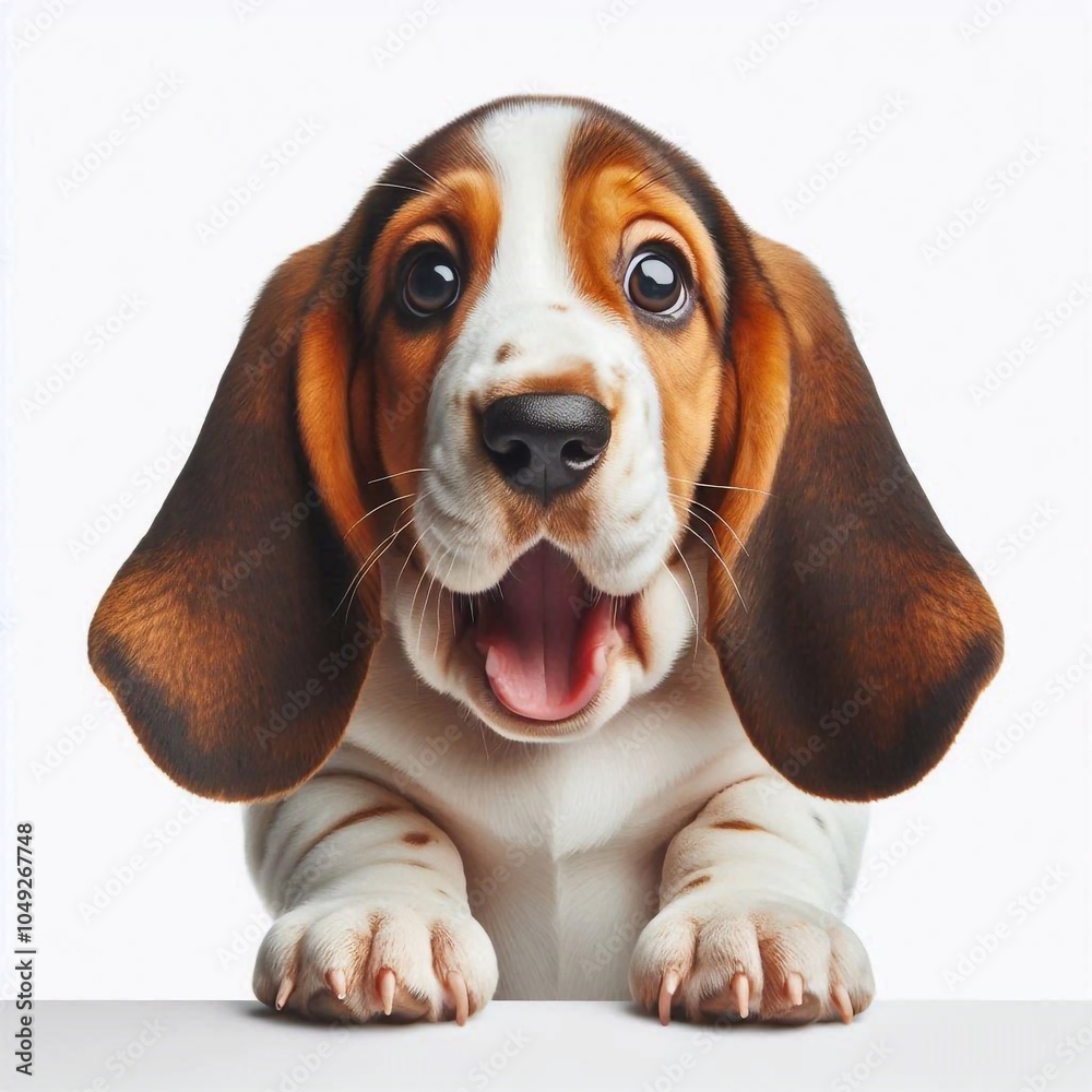 Erschrockener Basset Hound Erschrockener Basset Hound