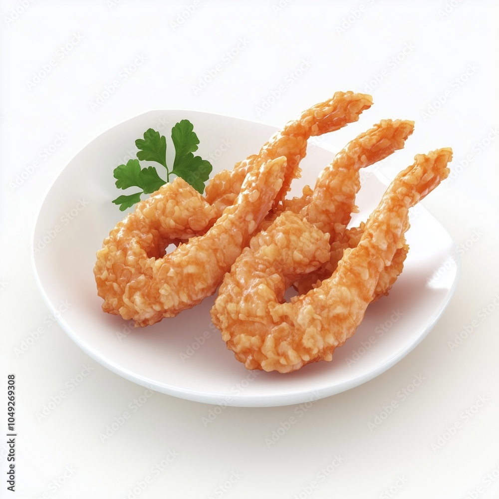 Crispy fried shrimp crunchy seafood isolated white Crispy fried shrimp crunchy seafood isolated white