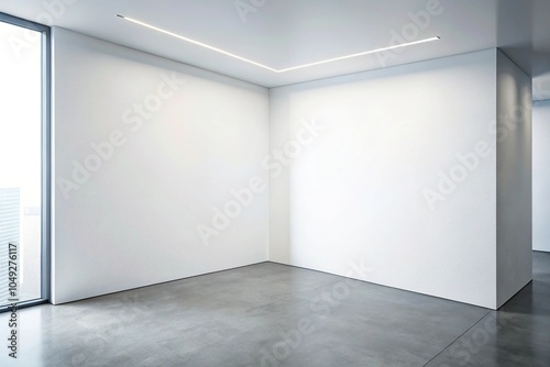 Modern minimalist white wall corner in a firm mockup setting, isolated
