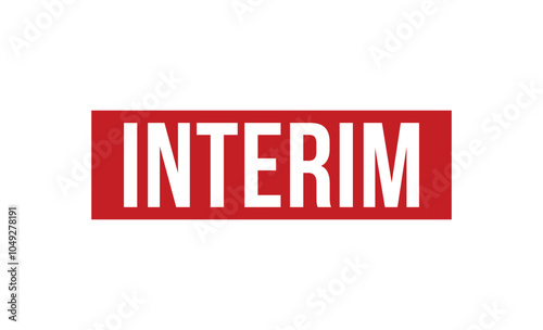 INTERIM rubber stamp on white background. INTERIM Stamp.