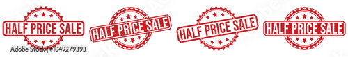 Half Price Sale rubber stamp on white background. Half Price Sale Stamp.