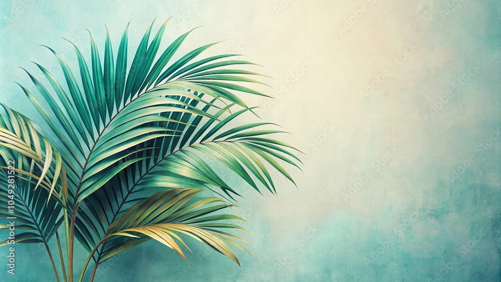 Obraz premium Pastel style painting of vintage tropical plant