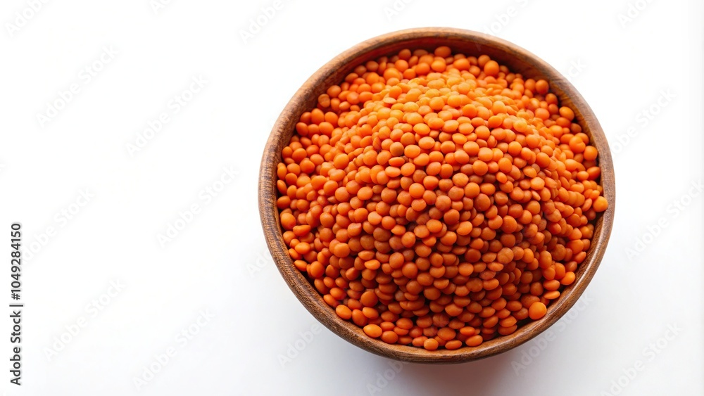Small red orange lentil isolated on a white background Small red orange lentil isolated on a white background