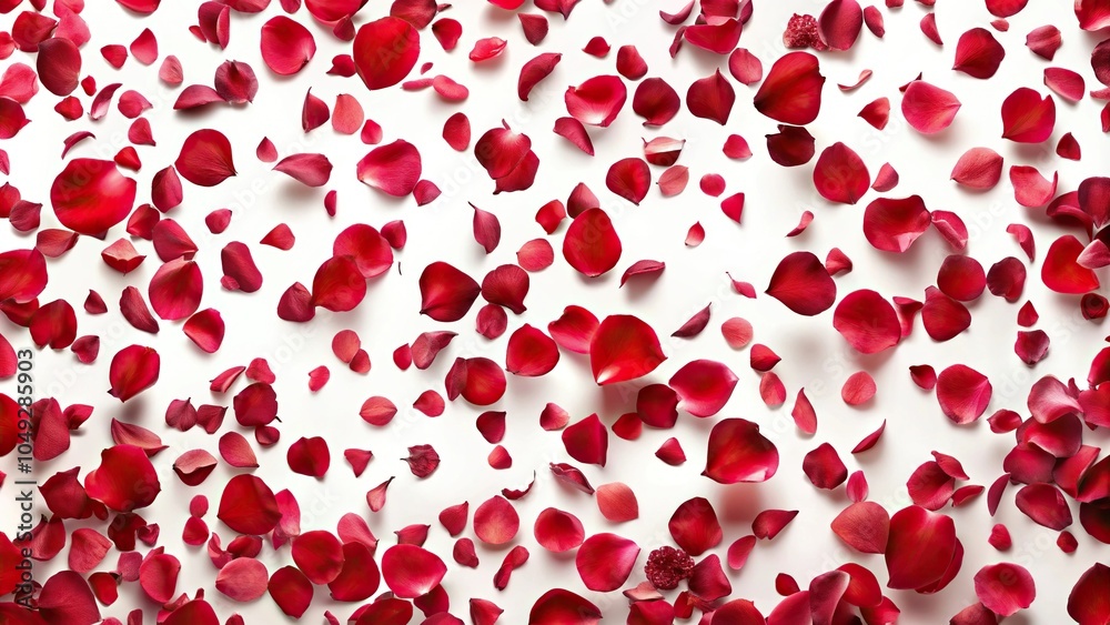 Seamless pattern of falling red rose petals isolated Seamless pattern of falling red rose petals isolated