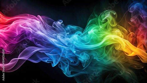 Fototapeta Naklejka Na Ścianę i Meble -  Silhouette multicolored abstract wallpaper with smoke and wave on white background