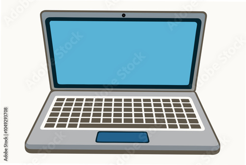 Open a laptop notebook computer for business with a keyboard photo