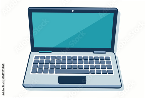 Open a laptop notebook computer for business with a keyboard photo