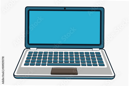 Open a laptop notebook computer for business with a keyboard photo