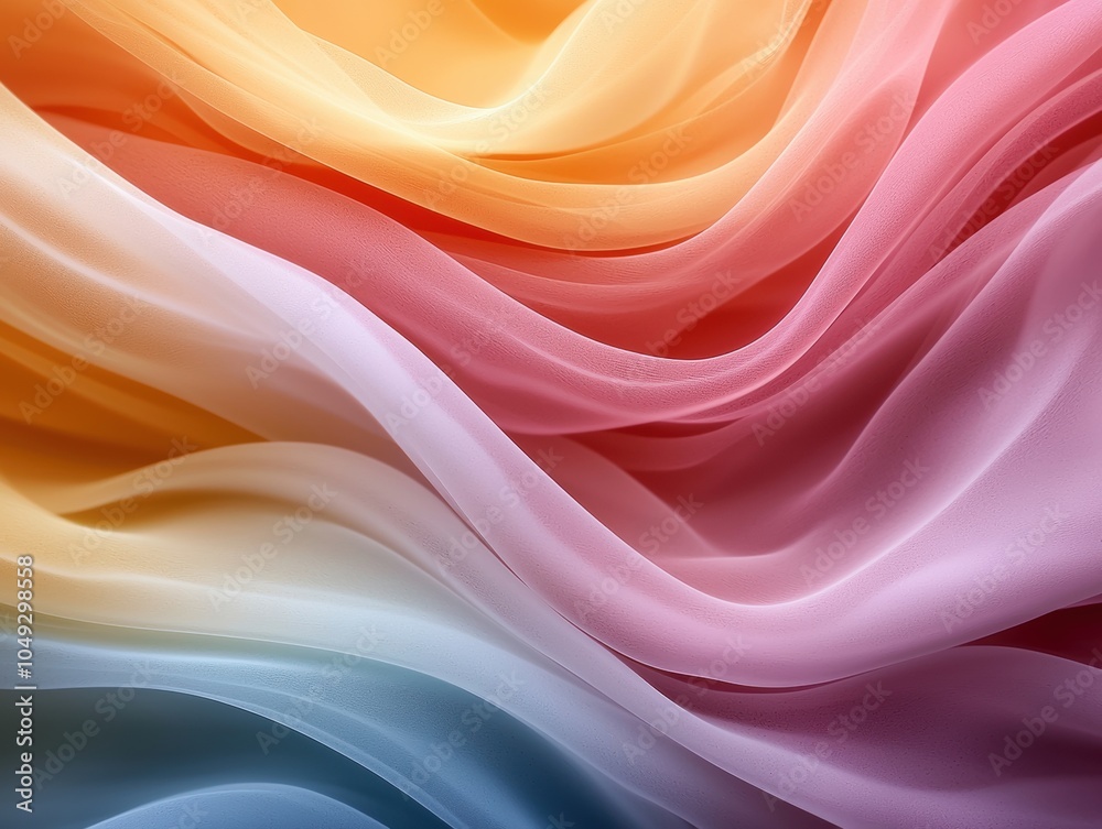 Obraz premium Vibrant abstract fabric waves