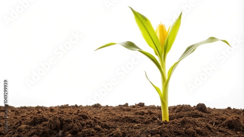 Wallpaper Mural Yellow corn seedling growing on white background Torontodigital.ca