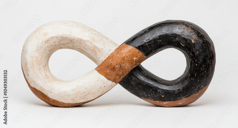 abstract ceramic sculpture with intertwined shapes abstract ceramic sculpture with intertwined shapes