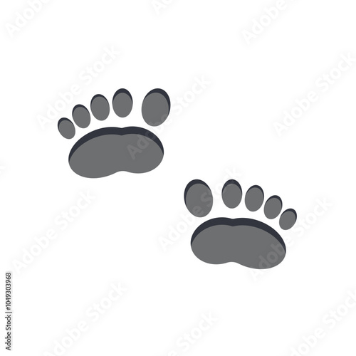 Human Footprint Tiptoe Step Logo Template Icon