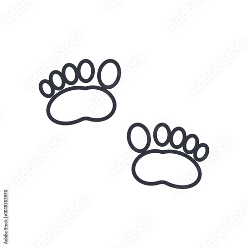 Human Footprint Tiptoe Step Logo Template Icon