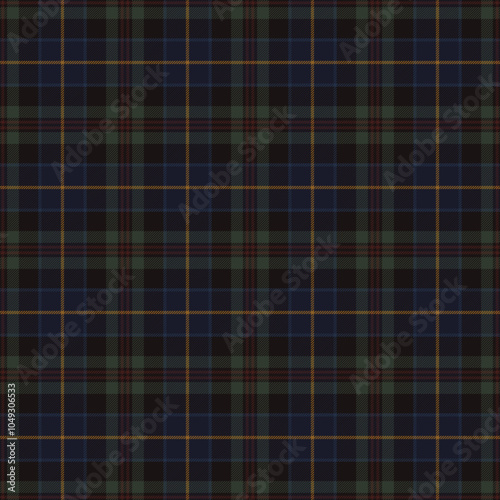 Dark Academia Plaid Check Seamless Pattern - Cute plaid check repeating pattern design