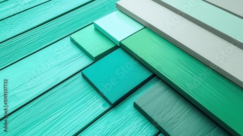 A blend of fresh green and turquoise blue, transitioning from left to right, giving a refreshing and natural feel.