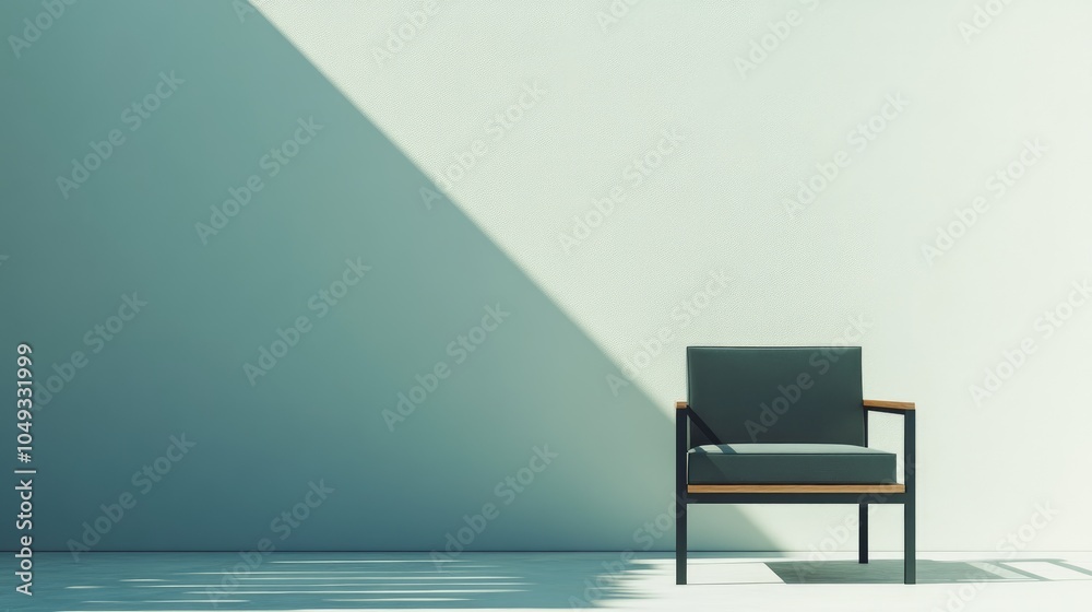 Modern Chair in Minimalist Space with Natural Light Modern Chair in Minimalist Space with Natural Light