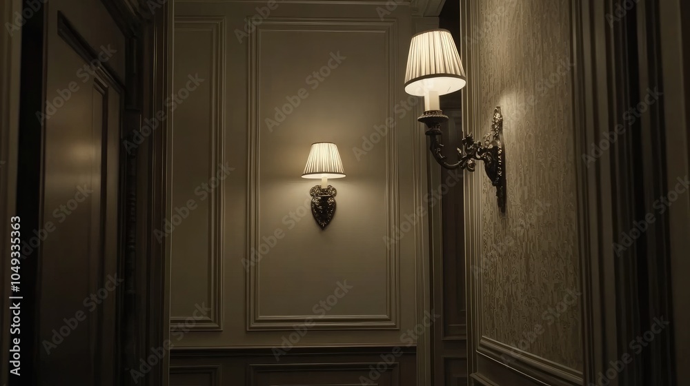 Elegant Wall Sconces in a Lavish Corridor Elegant Wall Sconces in a Lavish Corridor