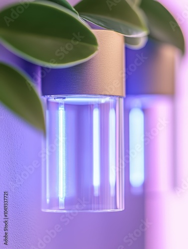 Illuminated indoor plants a captivating blend of modern design and nature’s beauty highlighted by led lighting effects