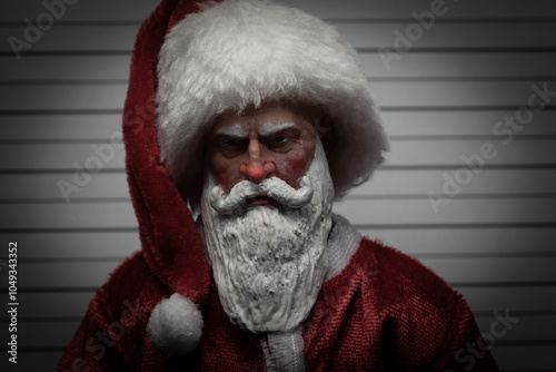 Bad Santa - Santa Claus mug shot, police line up - custom action figure