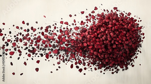 Soft Watercolor Explosion of Petals in Abstract Style