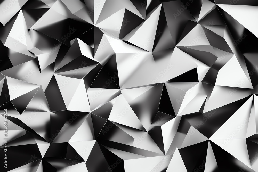 Fototapeta premium Design abstrait avec formes géométriques en relief noir et blanc 