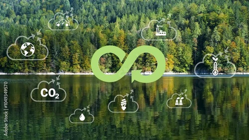 Circular economy concept for future business growth and environmental sustainability and reduce pollution for future business and environmental growth.4k