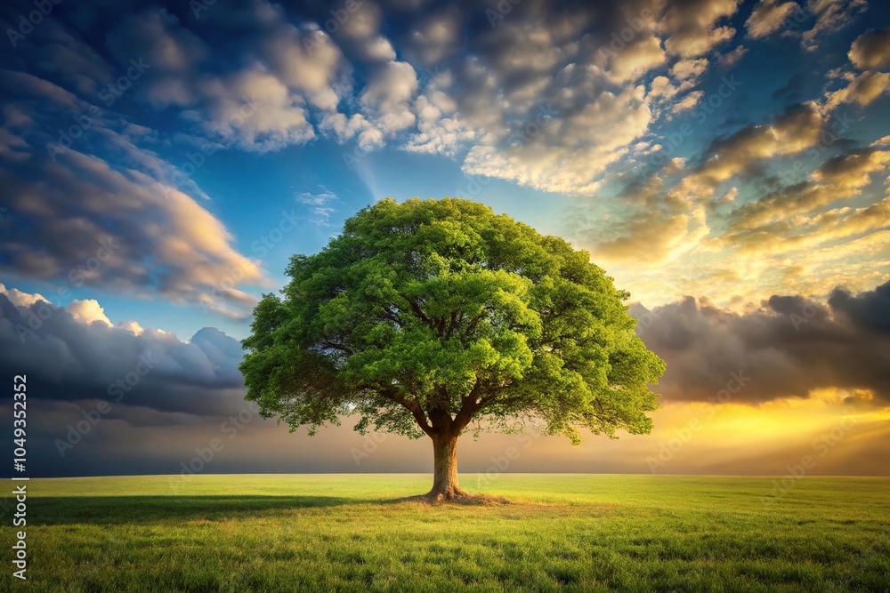 Fototapeta premium solitary tree in surreal surroundings macro