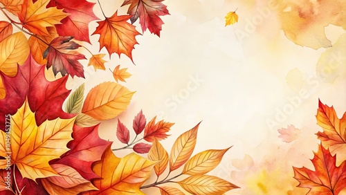 watercolor painting of autumn leaves