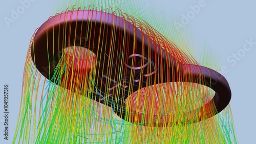 CFD simulation Computational fluid dynamics - Number ring airflow simulation photo