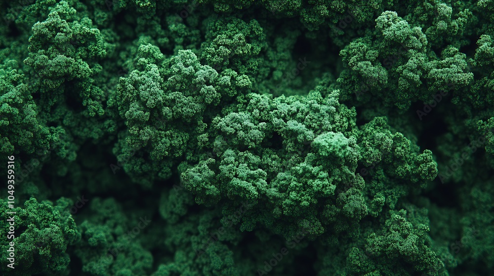 Obraz premium Lush green kale texture background with intricate details perfect for food and health related concepts : Generative AI