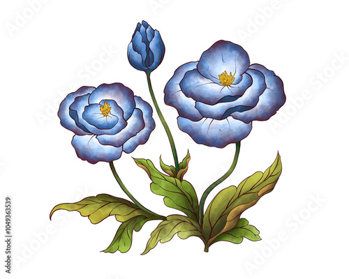 Untitled ArFlower Collection Illustration with Transparent Background. Colorful Spring Floral Set twork