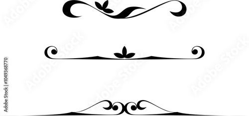 black and white set of delimiters for text, dividers