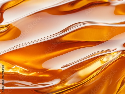 Close-up of melted butter blending into caramel with copy space. photo