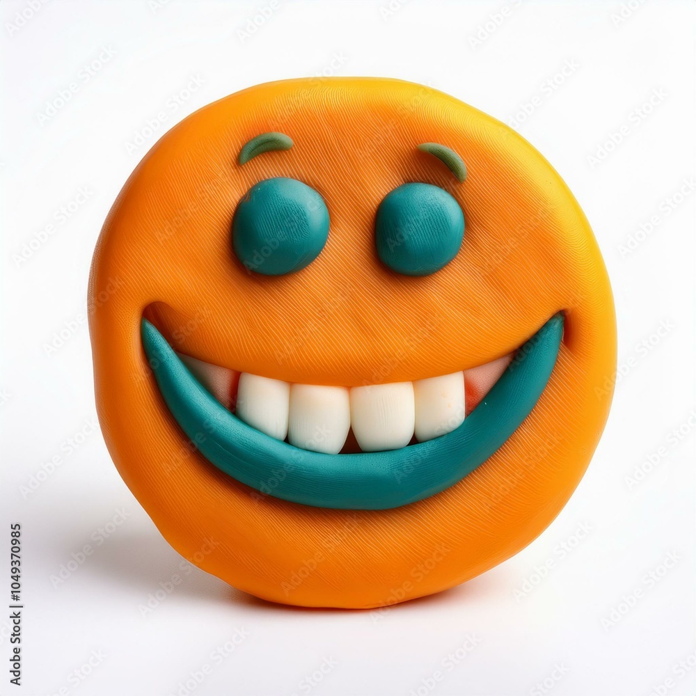 smile teeth made from plasticine modeling clay isolated on white background smile teeth made from plasticine modeling clay isolated on white background