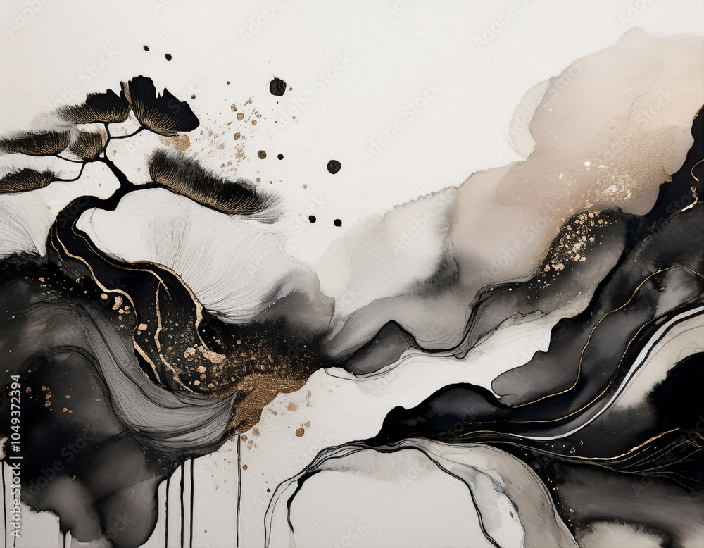 © 100ME - 形そのものを描かずに、光と影のコントラストだけで存在を暗示する背景イメージ　見えないものが存在を持つという禅的な思想を反映する