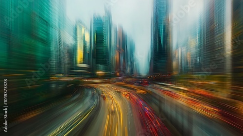 Dynamic Cityscape Illustration with Motion Effects