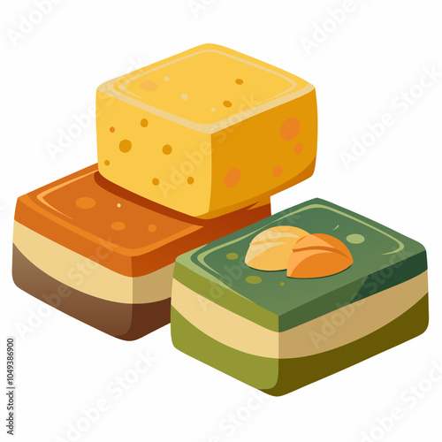 hand made soap on white background