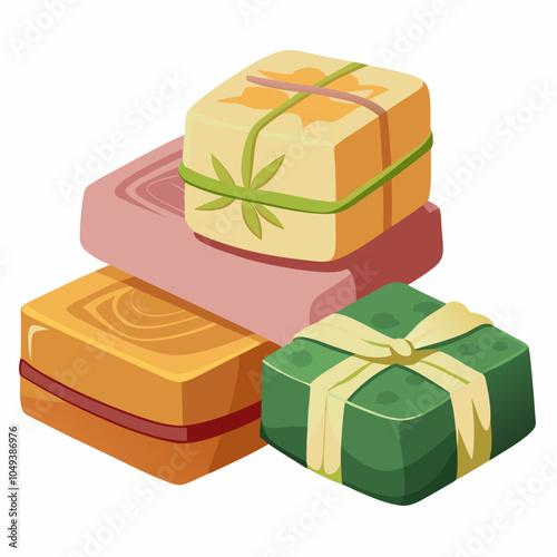 hand made soap on white background