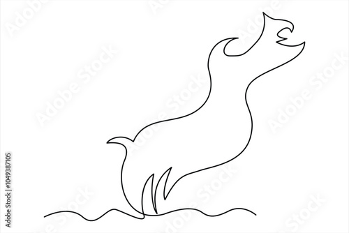 Continuous line drawing of fire flame. Bonfire concept single line. Vector illustration