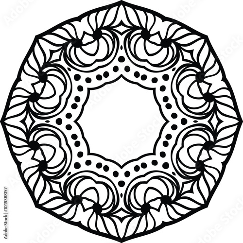 Flower Mandala Meaning Circular Pattern in the Form of a Mandala Decorative Ornament in Ethnic Oriental Style.