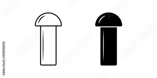 round head rivet or solid rivet icon set isolated on white background