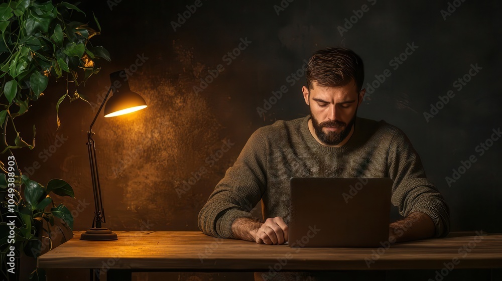 Remote worker switching off lights after work, sustainable work habits, respecting personal boundaries