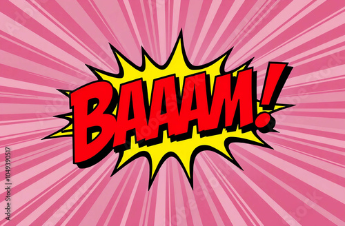 Baaam! in colorful retro comic style pop art
