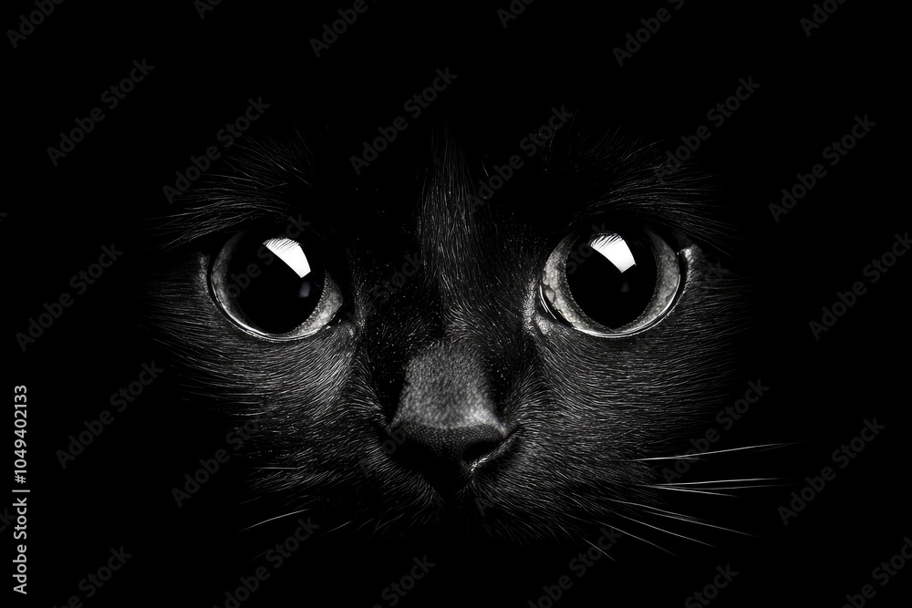 fantasy make up, mysterious fantastic creatureon a black background, with wolf fur, dark mood, young model 