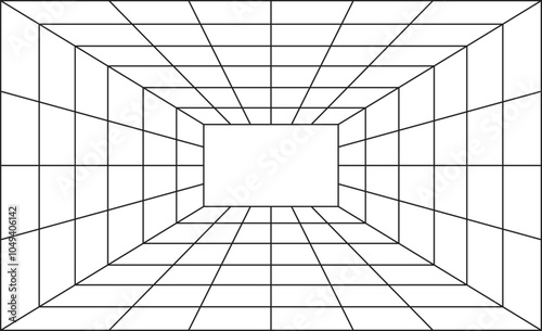 Illustration background deep line grid space unique design with white background