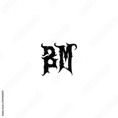 BM monogram logo design letter text name symbol monochrome logotype alphabet character simple logo