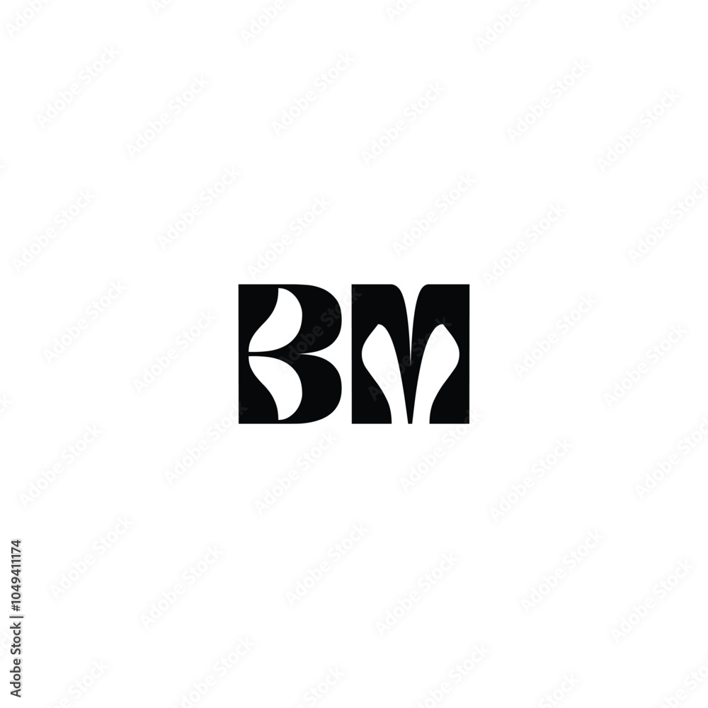 BM monogram logo design letter text name symbol monochrome logotype alphabet character simple logo